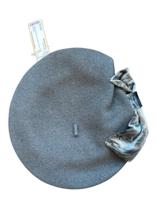 Parkhurst Gray Wool Velvet Accent Baret Hat Gray / One Size
