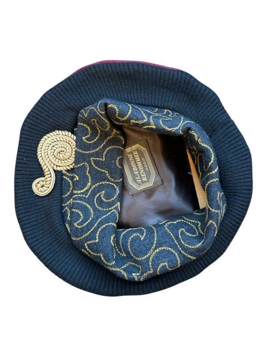 Black & Red Wool Embroidered Hat Black & Red / One Size