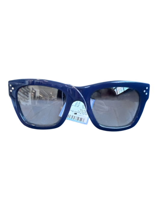 Celine Navy Acetate Rectangle Sunglasses Navy