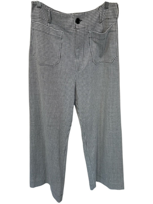 Maeve Size 30 White & Black Polyester Blend High Waist Houndstooth Pants White & Black / 30