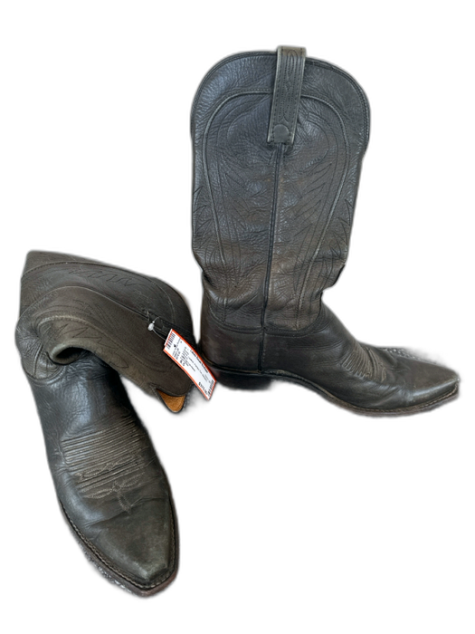 Lucchese Shoe Size 8.5 Black Leather Pointed Toe Western Boots Black / 8.5