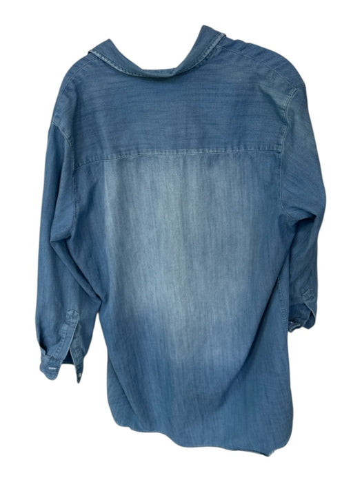 Frank & Eileen Size XL Med Light Wash Cotton Long Sleeve Button Down Dress Med Light Wash / XL