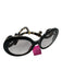 Prada Taupe & Black Acetate Tortoise shell Round Oversize Sunglasses Taupe & Black
