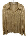 Escada Size 42 Tan, Brown & White Seide blend Collar Neck Spotted & sparkle Top Tan, Brown & White / 42