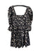 For Love & Lemons Size XS Black & White Polyester Square Neck Stretch back Dress Black & White / XS