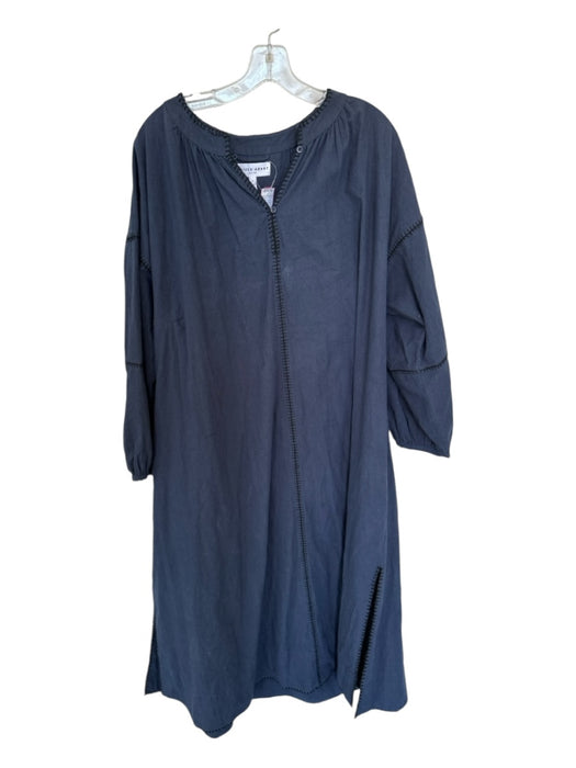 Apiece Apart Size M Navy Cotton Long Balloon Sleeve Stitching Maxi Dress Navy / M