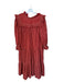 Doen Size M Red & Orange Corduroy Long Sleeve Ruffle Shoulder Detail Maxi Dress Red & Orange / M