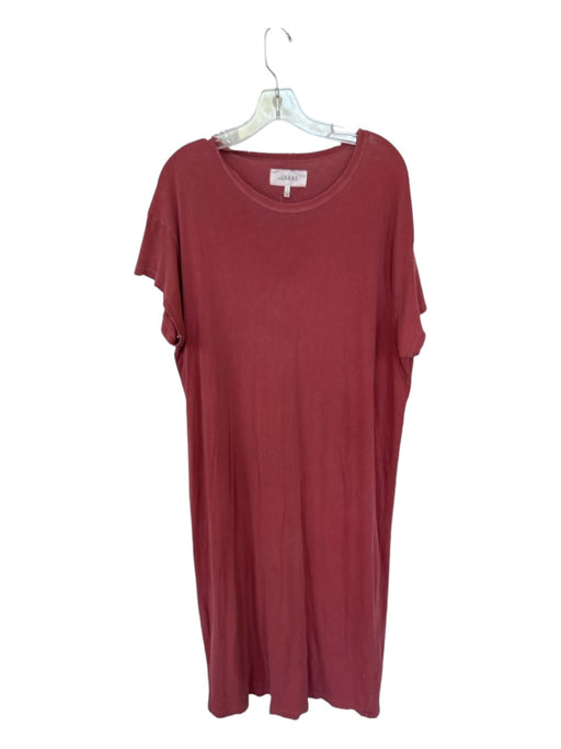 The Great Size 3/L Mauve Cotton Short Sleeve Maxi T-Shirt Dress Dress Mauve / 3/L