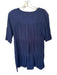 XiRENA Size L Navy Cotton 3/4 Sleeve Gauze V Neck Maxi Dress Navy / L