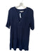 XiRENA Size L Navy Cotton 3/4 Sleeve Gauze V Neck Maxi Dress Navy / L