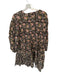 Mille Resort & Travel Size L Brown & Red Cotton Long Balloon Sleeve Dress Brown & Red / L