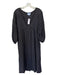 Mi Golondrina Size L Black Cotton Long Balloon Sleeve Embroider Detailing Dress Black / L