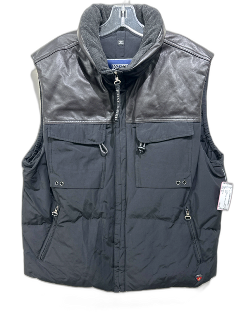 Postcard Size XL Navy Synthetic Solid Vest Men's Jacket Navy / XL