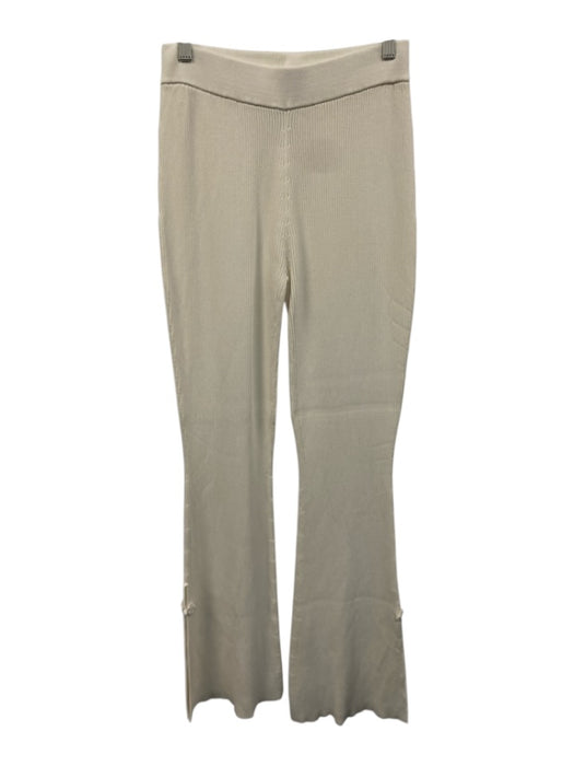 yllw Size XL White Viscose & Nylon Ribbed Elastic Waist Cardigan Pants Set White / XL