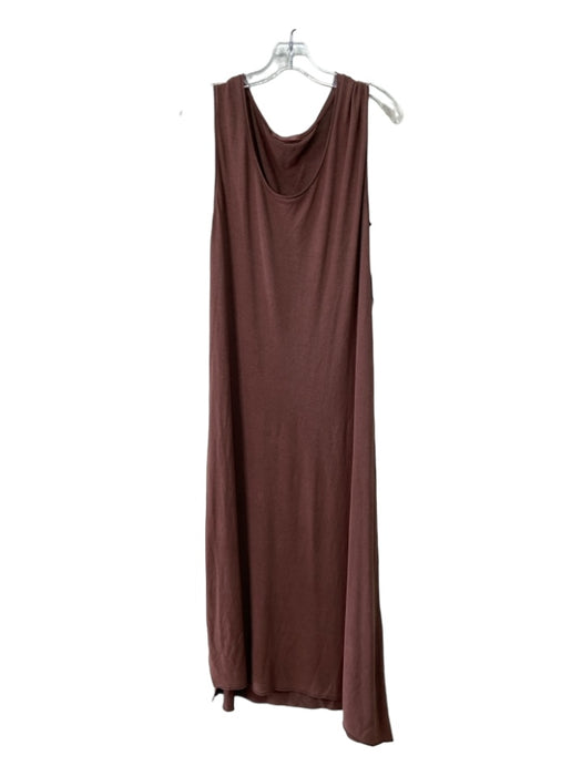 Transit Par Such Size M Brown Cotton Blend Round Neck Sleeveless Shift Dress Brown / M