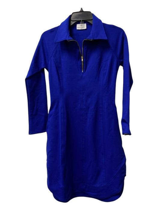 Chloe Kristyn Size S Royal Blue Rayon & Nylon Blend Half Zip Body Con Dress Royal Blue / S