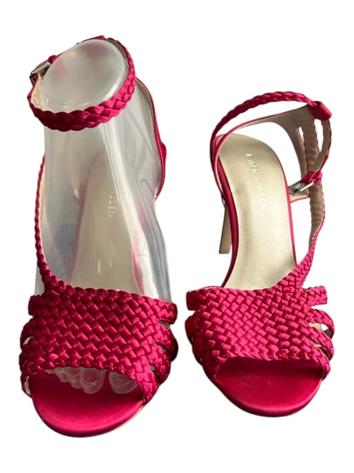 Karen Millen Shoe Size 38 Hot pink Satin Woven Open Toe & Heel Ankle Strap Shoes Hot pink / 38