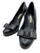 Salvatore Ferragamo Shoe Size 8.5 Black Leather Round Toe Bow Detail Pumps Black / 8.5