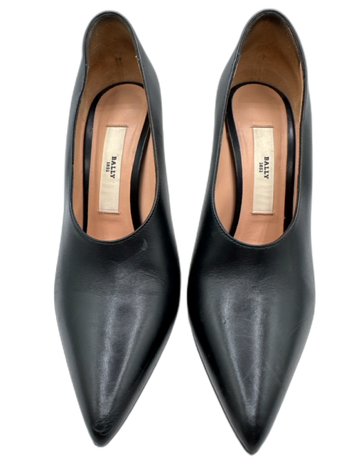 Bally Shoe Size 39 Black Leather Pointed Toe Stiletto Pumps Black / 39