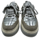 Salvatore Ferragamo Shoe Size 8 Silver Leather Metallic Laces Low Top Sneakers Silver / 8