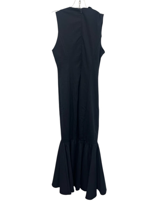 Antonio Melani Size 4 Black Cotton Blend Sleeveless Paneled Ruffle bottom Dress Black / 4