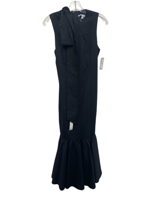 Antonio Melani Size 4 Black Cotton Blend Sleeveless Paneled Ruffle bottom Dress Black / 4