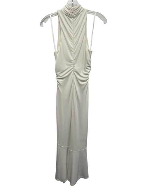 Cinq a Sept Size 4 Cream White Polyester Blend Sleeveless High Neck Dress Cream White / 4