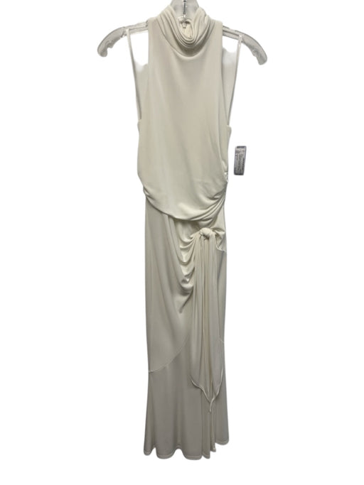 Cinq a Sept Size 4 Cream White Polyester Blend Sleeveless High Neck Dress Cream White / 4
