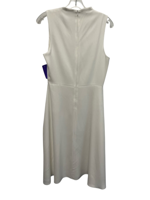 Black Halo Size 4 Cream White Faded Fabric Tag Sleeveless High Neck Dress Cream White / 4