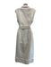 Aje Size 8 Cream White Cotton Sleeveless Frayed Edge Button Front Blazer Dress Cream White / 8