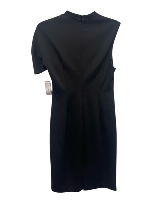 Trina Turk Size 6 Black Polyester Blend Cap Sleeve Gathered Detail Draped Dress Black / 6