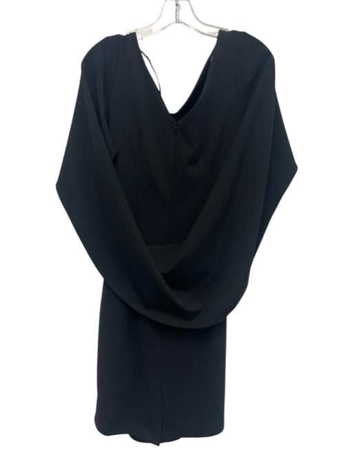 Betsy & Adam Size 6 Black Polyester Blend Sleeve Detail Cape Draped Dress Black / 6