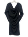 Betsy & Adam Size 6 Black Polyester Blend Sleeve Detail Cape Draped Dress Black / 6