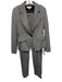 St. John Collection Size 6 Gray Polyester Blend Herringbone One Button Pant Set Gray / 6
