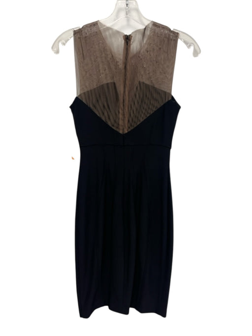 Betsy & Adam Size 4 Black & Beige Polyester Blend Sleeveless Embellished Dress Black & Beige / 4