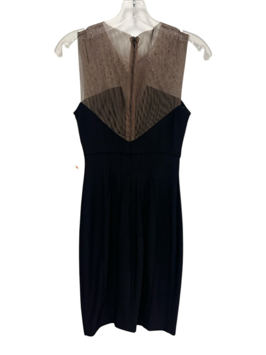 Betsy & Adam Size 4 Black & Beige Polyester Blend Sleeveless Embellished Dress Black & Beige / 4