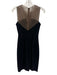 Betsy & Adam Size 4 Black & Beige Polyester Blend Sleeveless Embellished Dress Black & Beige / 4