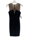 Betsy & Adam Size 4 Black & Beige Polyester Blend Sleeveless Embellished Dress Black & Beige / 4