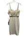 Dress the Population Size Small Cream & Gold Polyester Blend Sleeveless Dress Cream & Gold / Small