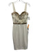 Dress the Population Size Small Cream & Gold Polyester Blend Sleeveless Dress Cream & Gold / Small