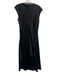 Theory Size 4 Black Triacetate Blend Satin Cap Sleeve Twist Knot Midi Dress Black / 4