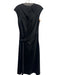 Theory Size 4 Black Triacetate Blend Satin Cap Sleeve Twist Knot Midi Dress Black / 4