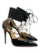 Christian Louboutin Shoe Size 36 Black & Nude Patent Leather Fur Stiletto Pumps Black & Nude / 36