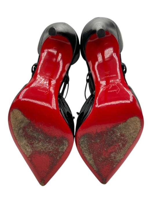 Christian Louboutin Shoe Size 36 Black & Nude Patent Leather Fur Stiletto Pumps Black & Nude / 36