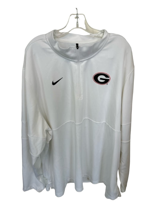 Nike New Size 4XL White & Red Polyester UGA Half Zip Athletic Men's Jacket 4XL