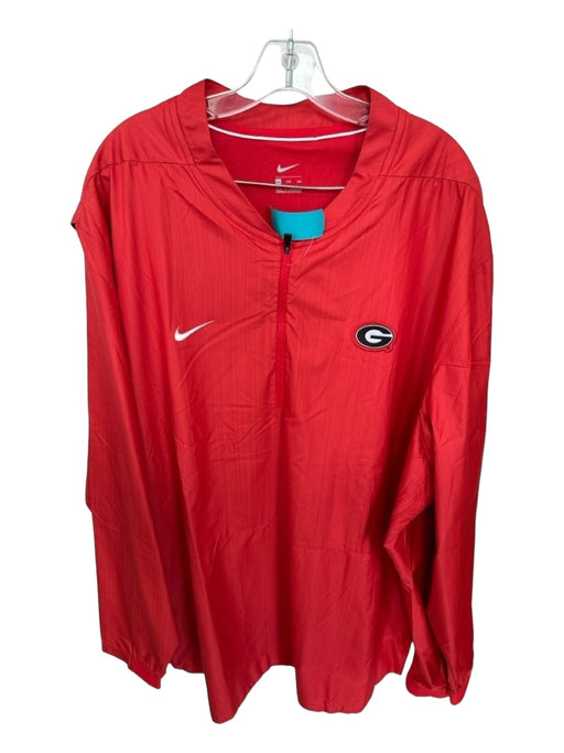 Nike Size 4XL Red & Black Polyester UGA Half Zip Athletic Men's Jacket 4XL