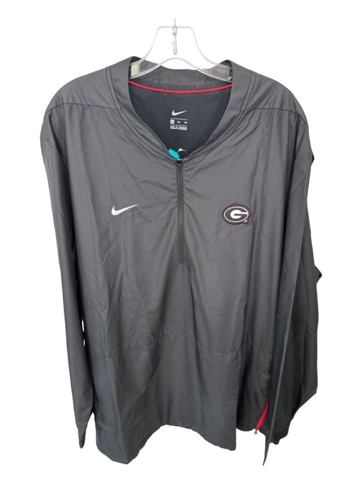 Nike Size 3XL Black & Red Polyester UGA Half Zip Athletic Men's Jacket 3XL