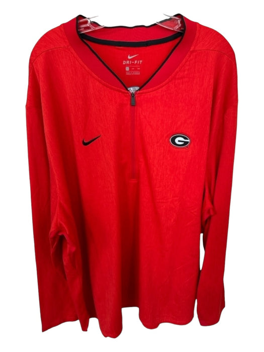 Nike Size 4XL Red & Black Polyester UGA Half Zip Athletic Men's Jacket 4XL