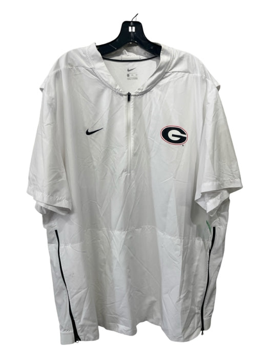 Nike Size 3XL White Synthetic Solid Quarter Zip Men's Short Sleeve 3XL