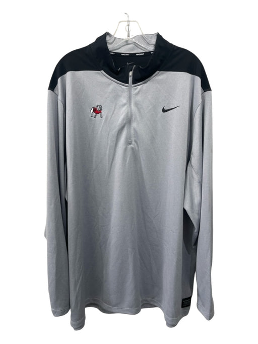 Nike Size 3XL Gray Synthetic Solid Quarter Zip Men's Long Sleeve Shirt 3XL